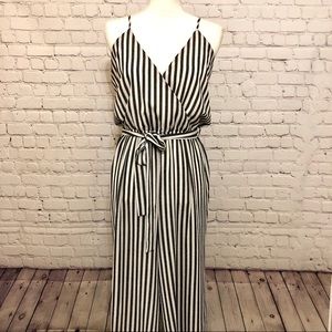 Black and White Striped Jumpsuit, sz M